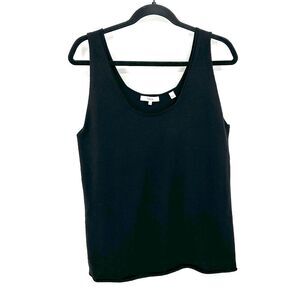 VINCE Women's Basic Black Wool Blend Sleeveless Tank Top Size XL